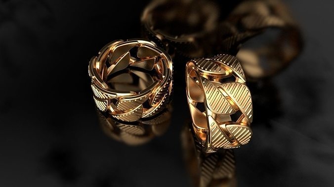 Tiffany cuban Link Chain Ring 10mm Wide 3D print model