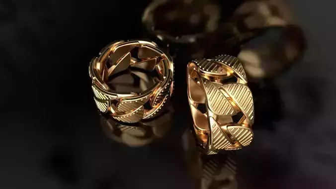 Tiffany cuban Link Chain Ring 10mm Wide