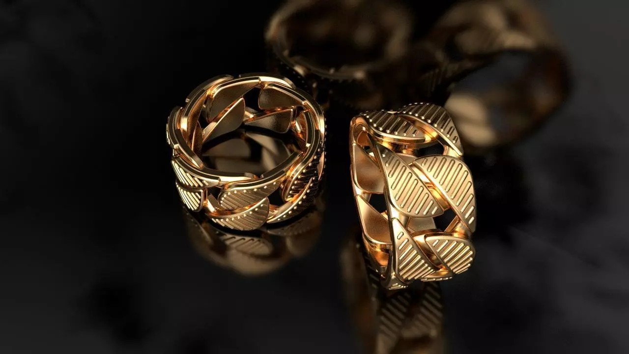 Tiffany cuban Link Chain Ring 10mm Wide 3D print model_0