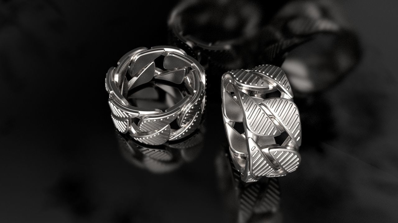 Tiffany cuban Link Chain Ring 10mm Wide 3D print model_2