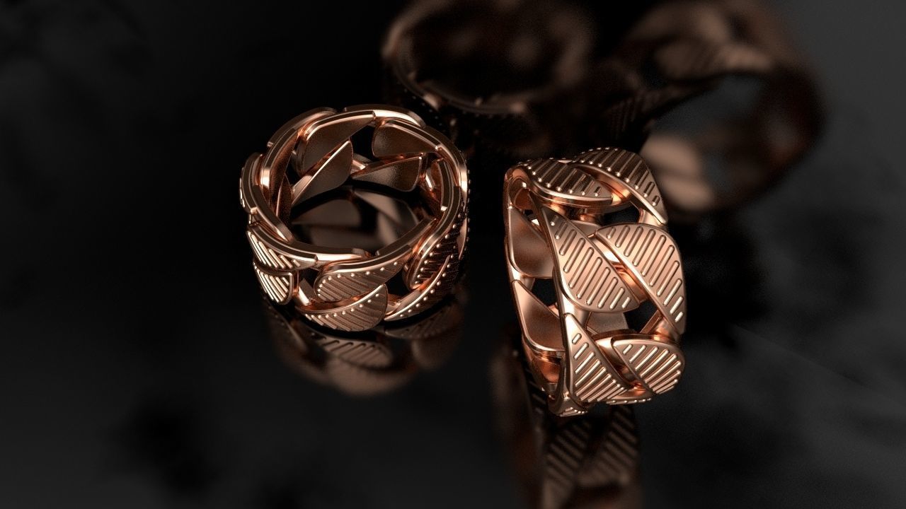 Tiffany cuban Link Chain Ring 10mm Wide 3D print model_1