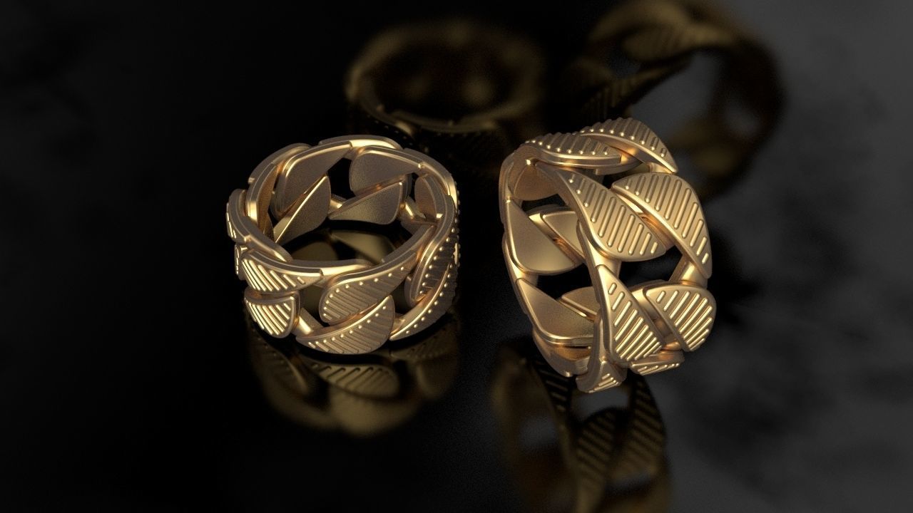 Tiffany cuban Link Chain Ring 10mm Wide 3D print model_4