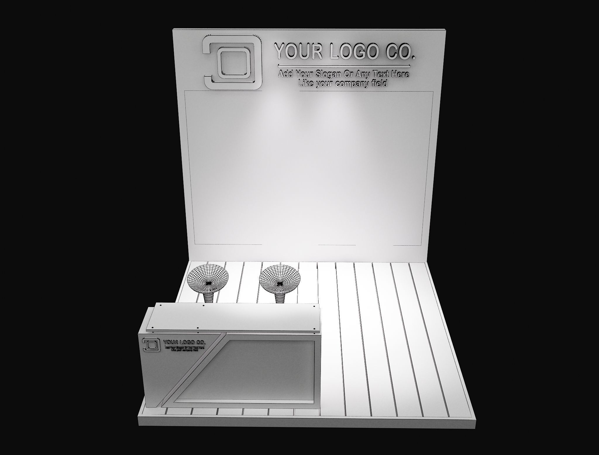 Booth Exhibition Stand a623g 3D model_9