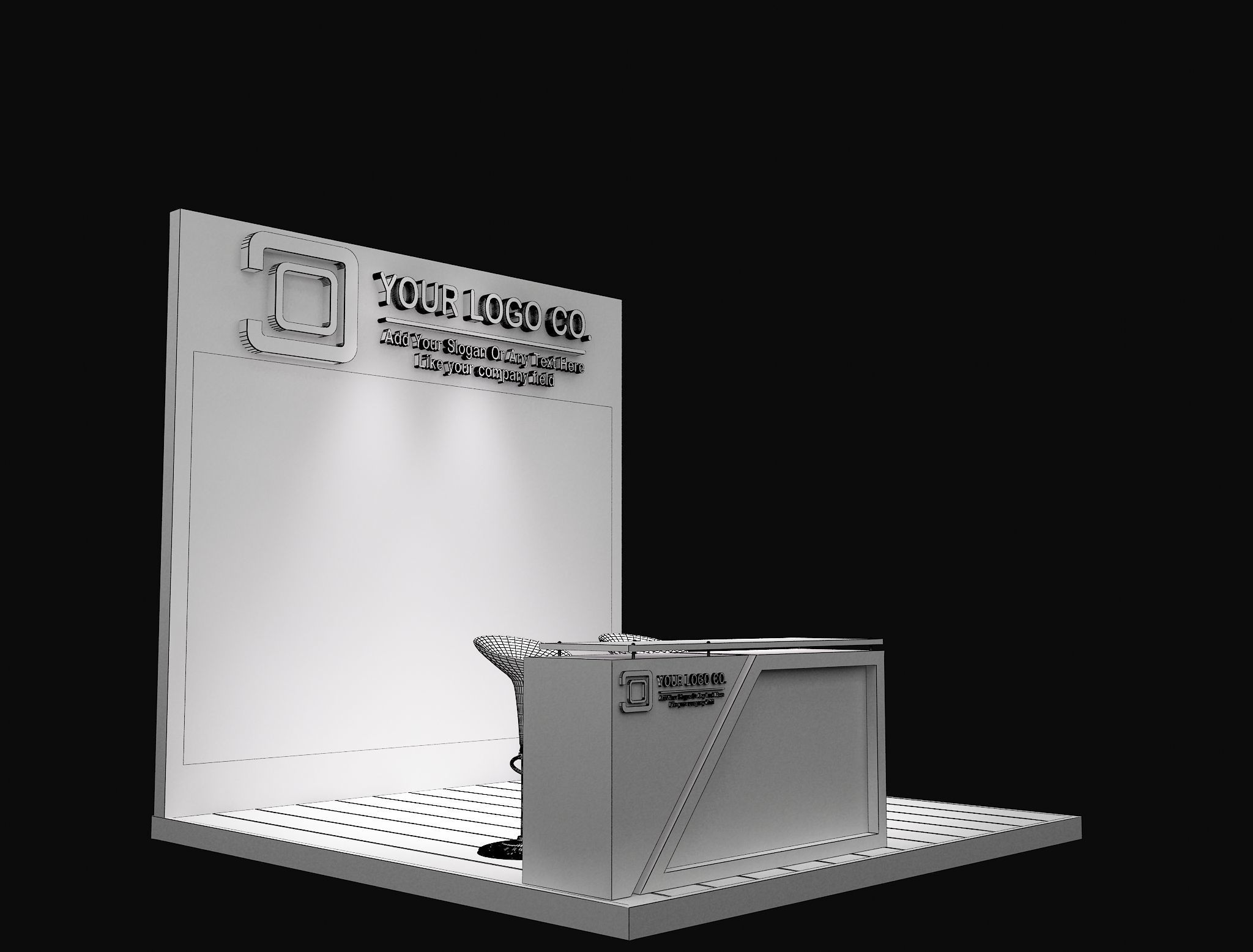 Booth Exhibition Stand a623g 3D model_7