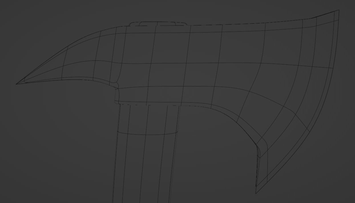 Modern tool-battle axe 3D model_18