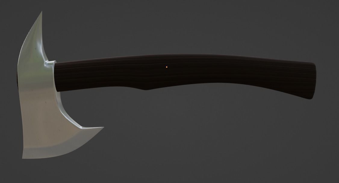 Modern tool-battle axe 3D model_3