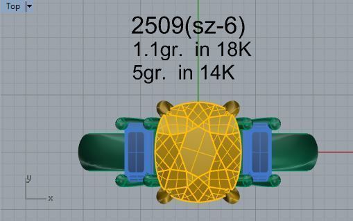3-Stone Diamond ring Yellow and white 3D print  model  2509 3D print model_4
