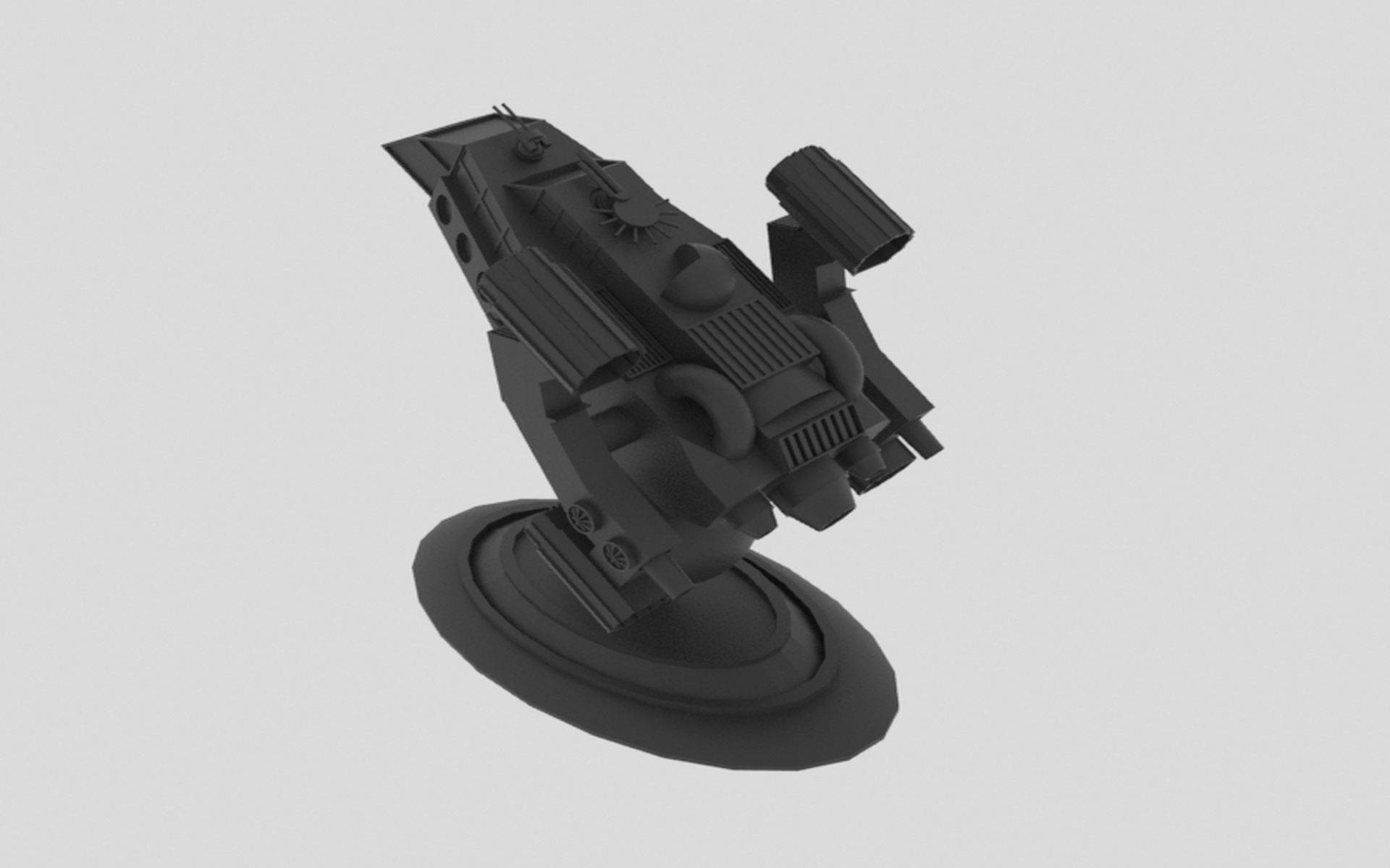 Space - A Spaceship Low-poly 3D model_13