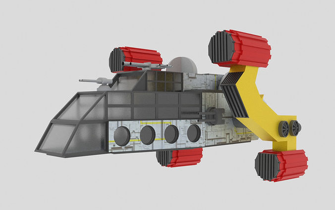 Space - A Spaceship Low-poly 3D model