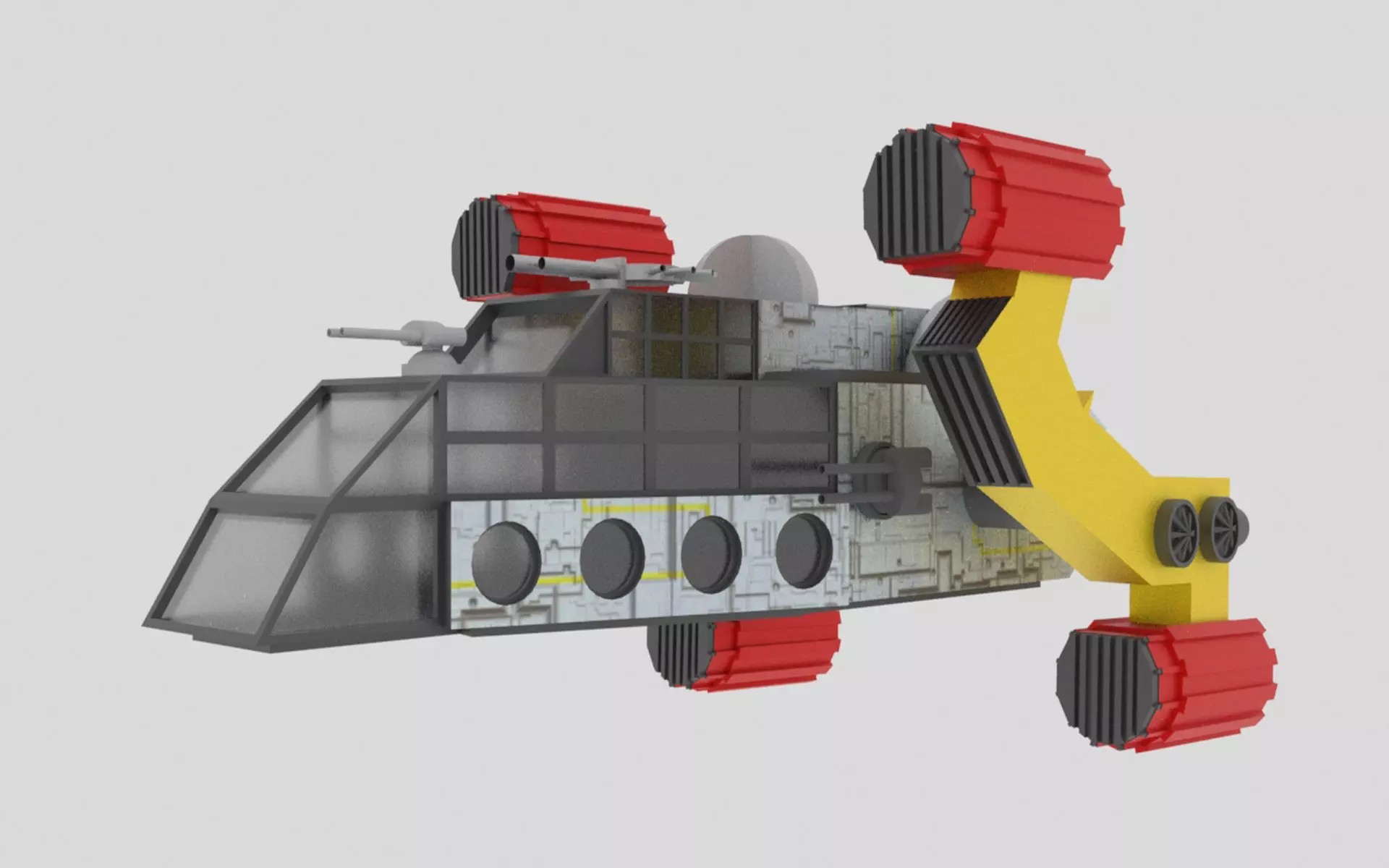 Space - A Spaceship Low-poly 3D model_0