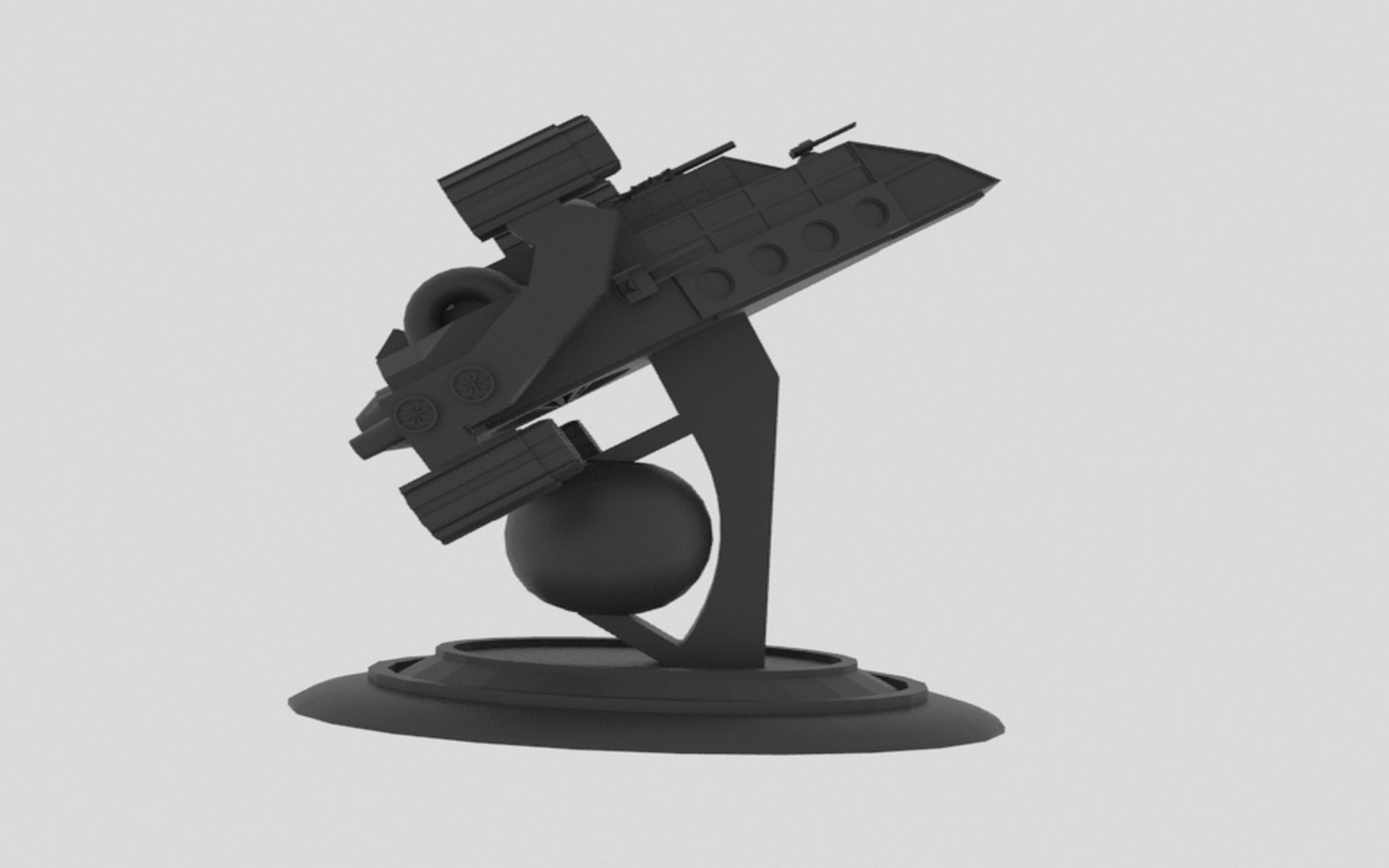 Space - A Spaceship Low-poly 3D model_11