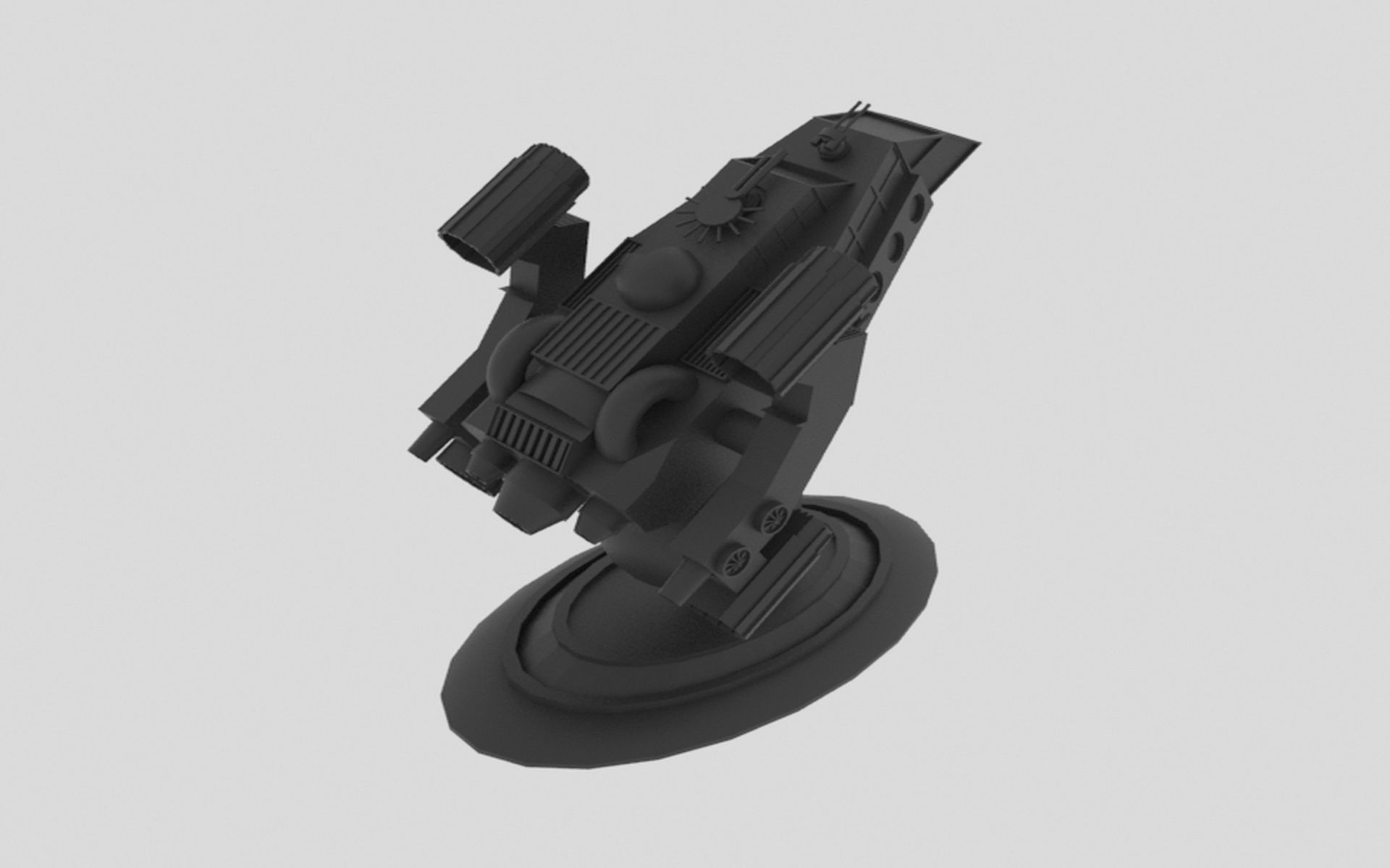 Space - A Spaceship Low-poly 3D model_16