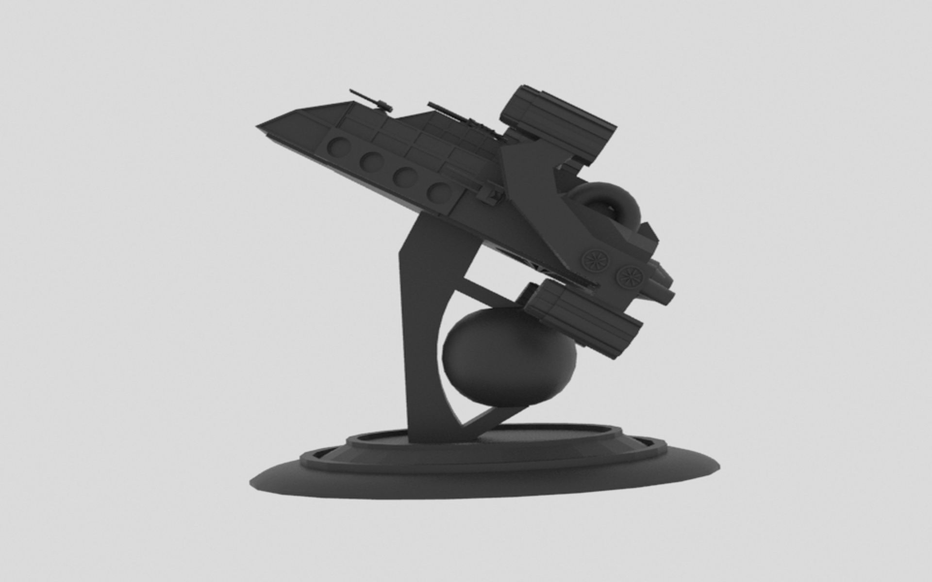 Space - A Spaceship Low-poly 3D model_14