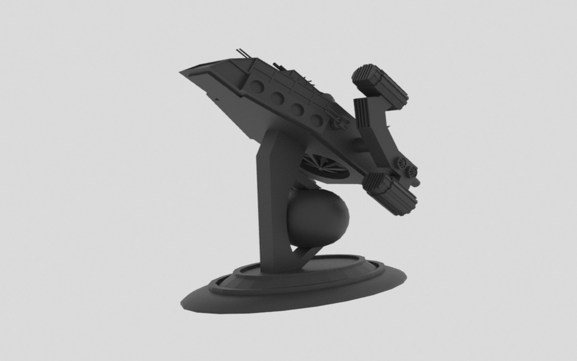 Space - A Spaceship Low-poly 3D model_12