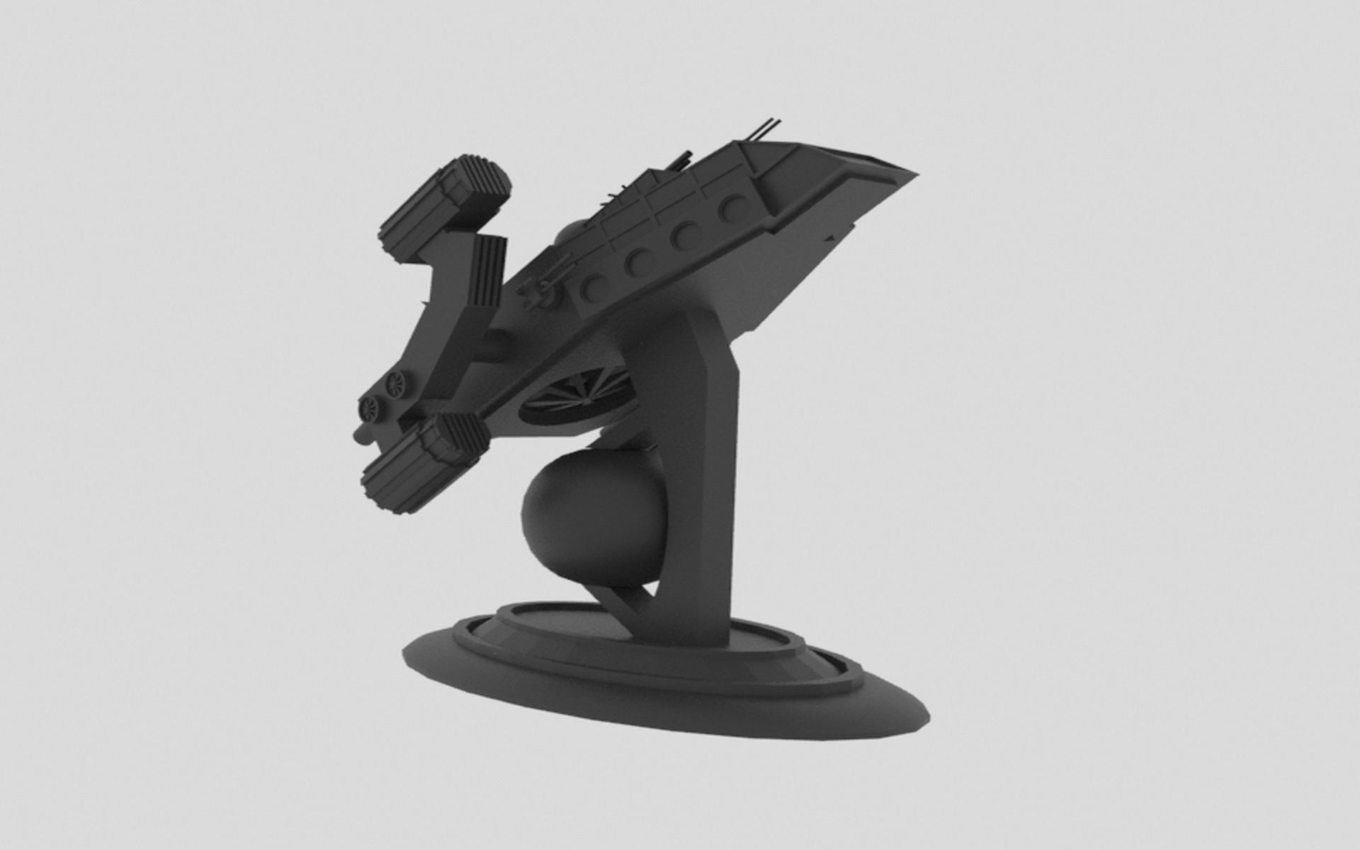 Space - A Spaceship Low-poly 3D model_15