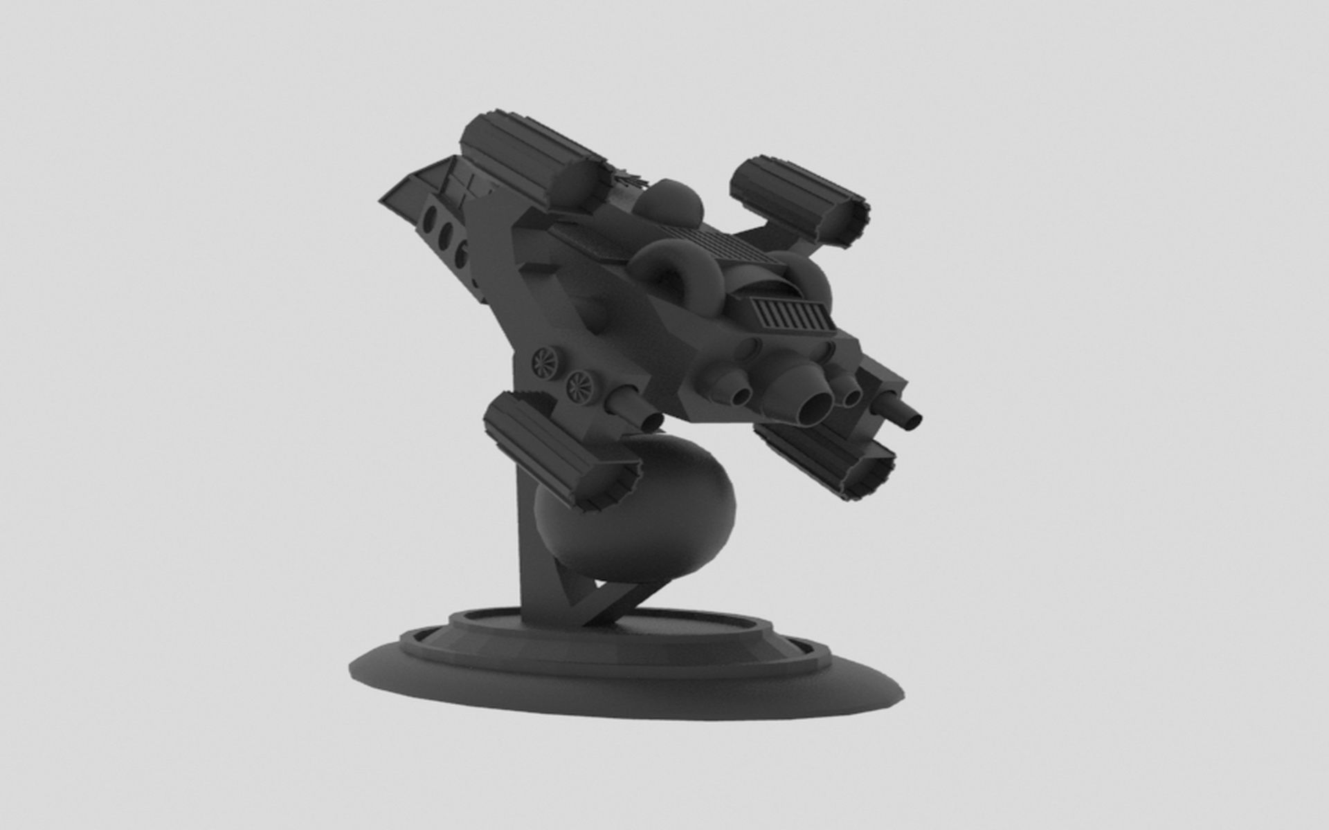 Space - A Spaceship Low-poly 3D model_10