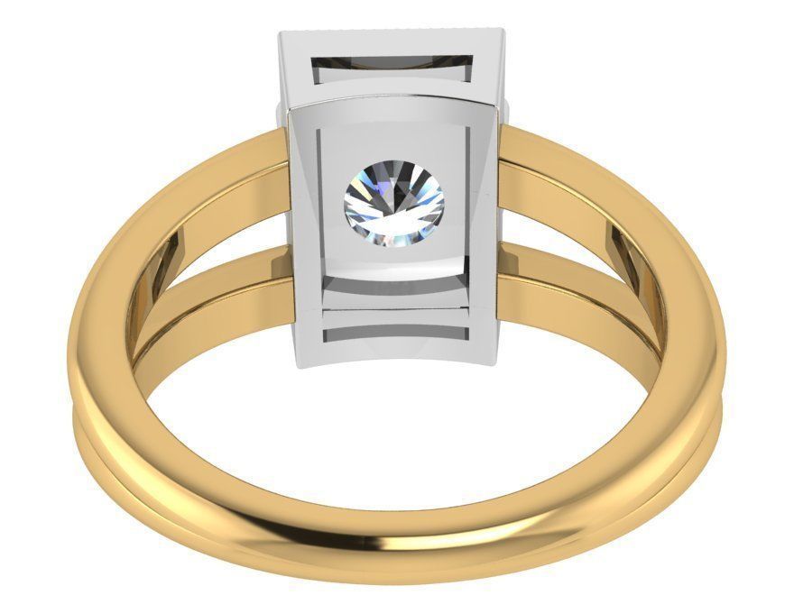 Big Square Diamond stone ring 2510 3D print model 3D print model_3