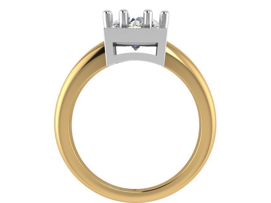 Big Square Diamond stone ring 2510 3D print model 3D print model_2