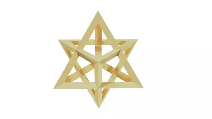 Merkaba 3d low poly golden triangle Low-poly 3D model