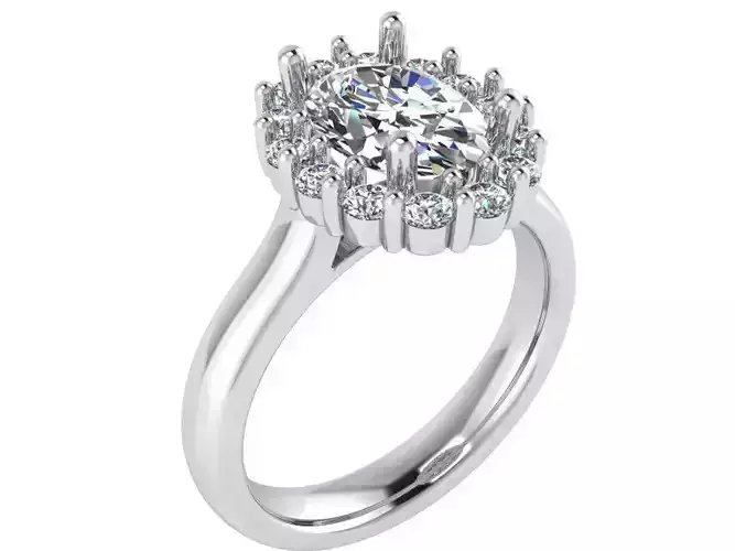 Oval Diamond ring 2512 3D print model
