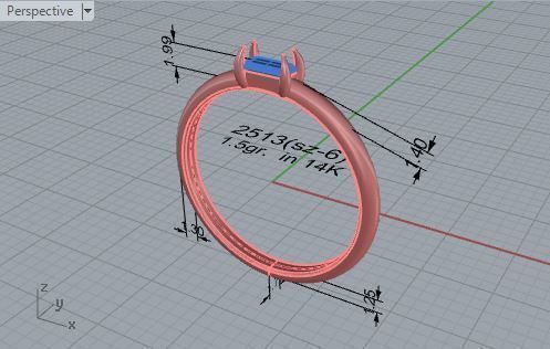 Nerrow Diamond ring 2513 3D print model 3D print model_7