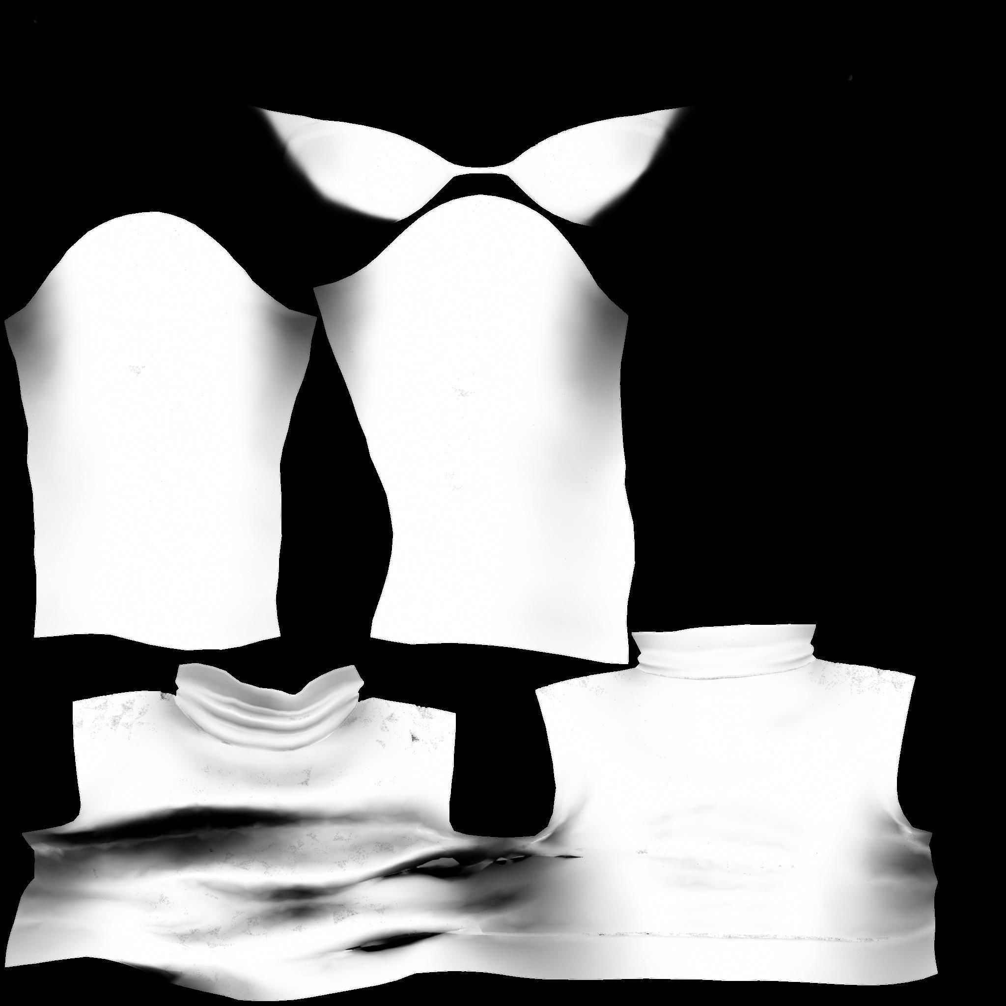 Rolled Up Sweater With and Without Bra Low-poly 3D model_18