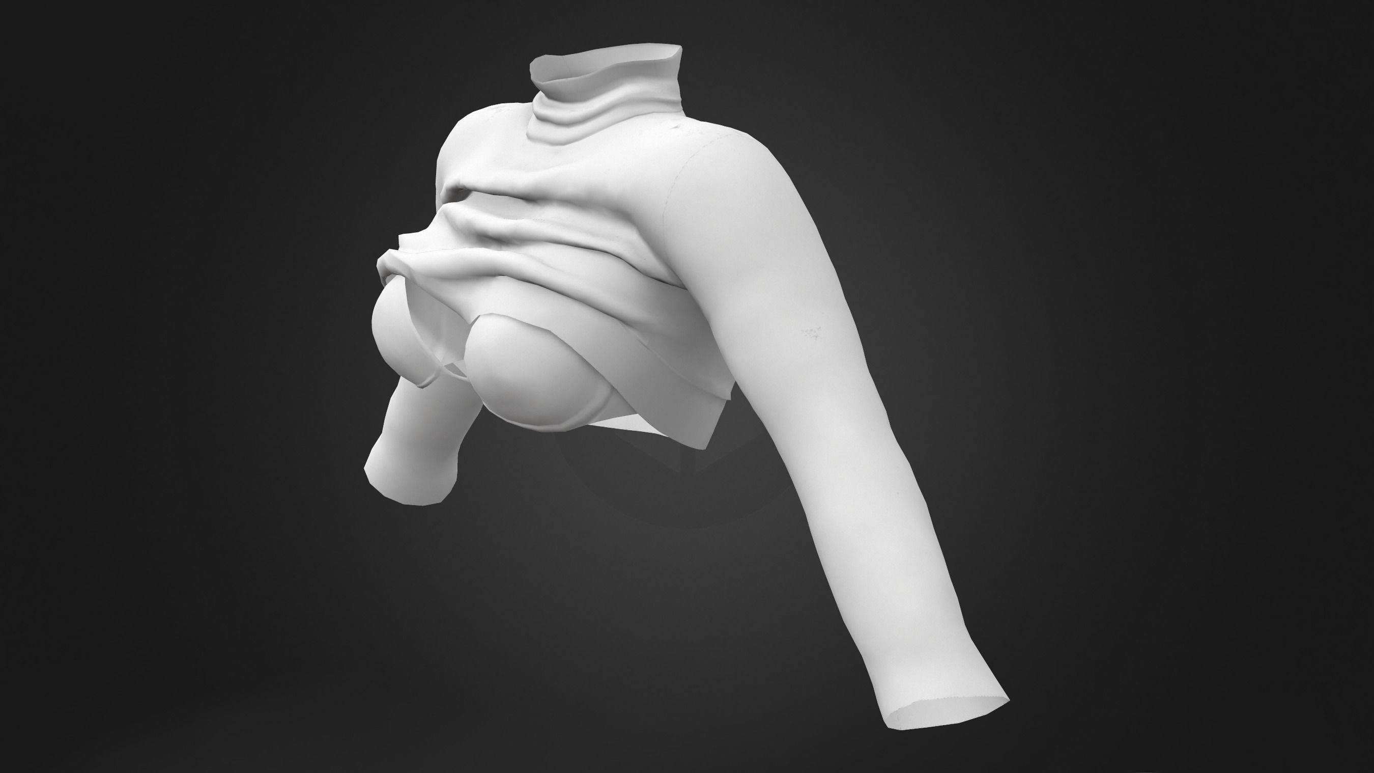 Rolled Up Sweater With and Without Bra Low-poly 3D model_11