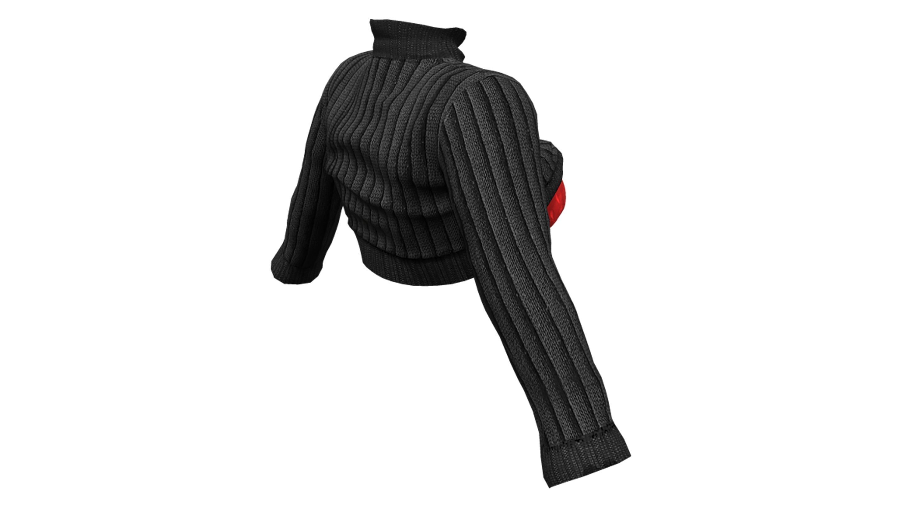 Rolled Up Sweater With and Without Bra Low-poly 3D model_8