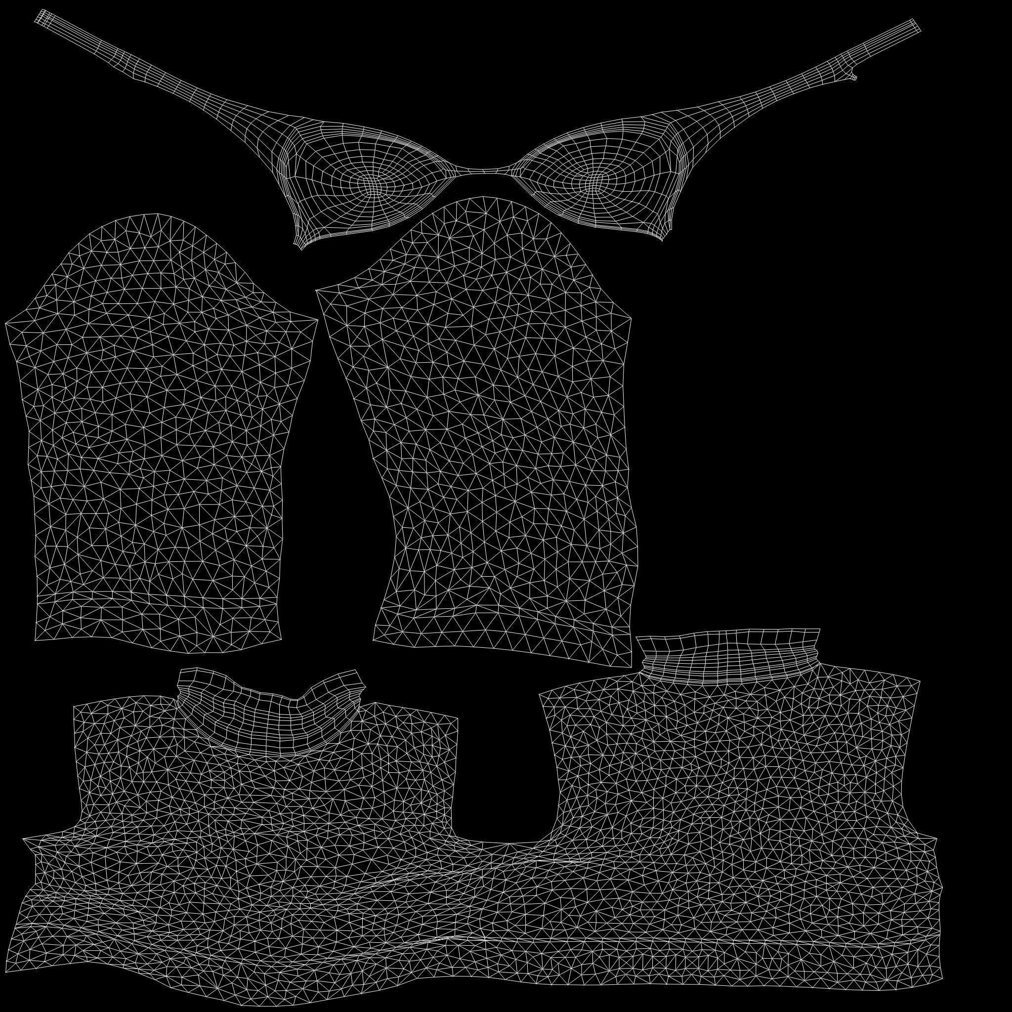 Rolled Up Sweater With and Without Bra Low-poly 3D model_19