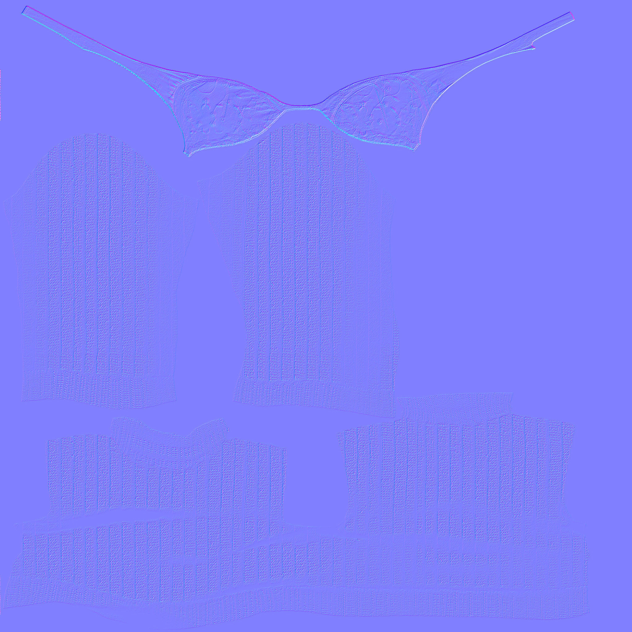 Rolled Up Sweater With and Without Bra Low-poly 3D model_16