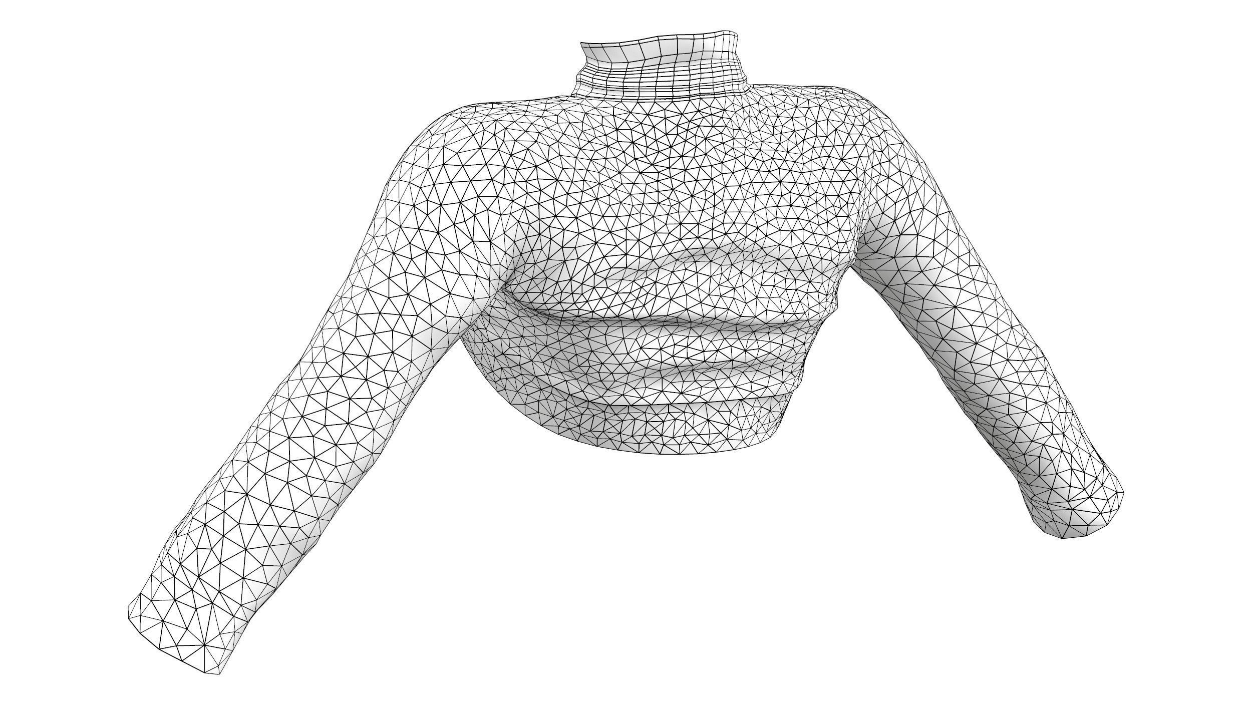 Rolled Up Sweater With and Without Bra Low-poly 3D model_10