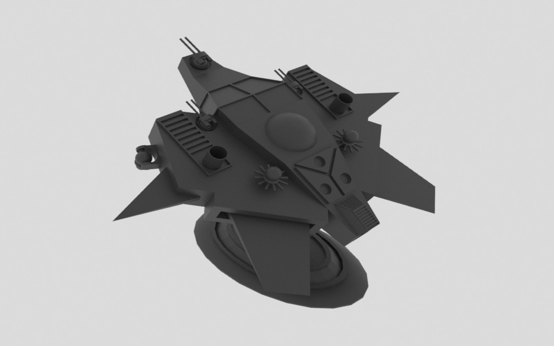 Tethys - S Spaceship Low-poly 3D model_7