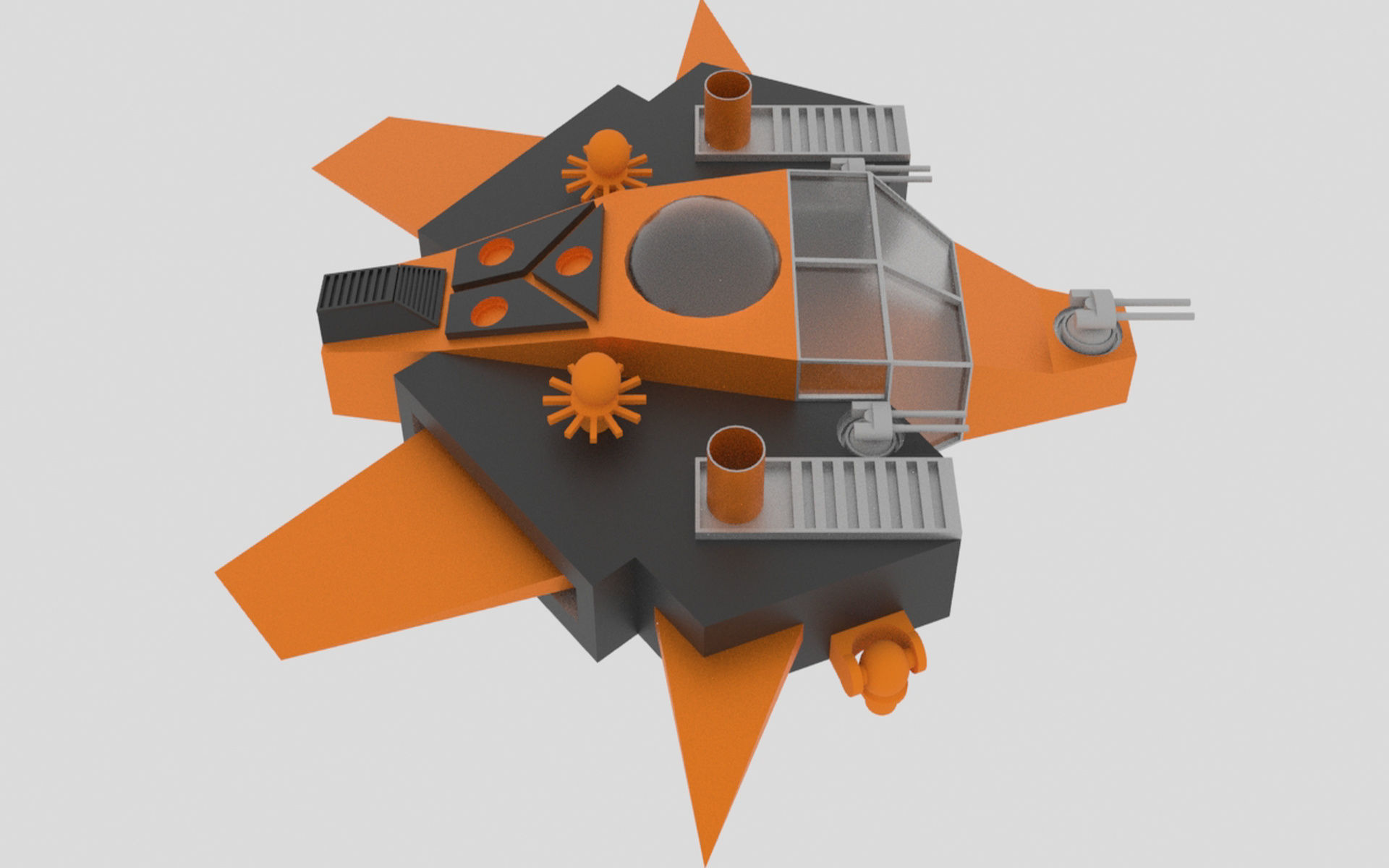 Tethys - S Spaceship Low-poly 3D model_4