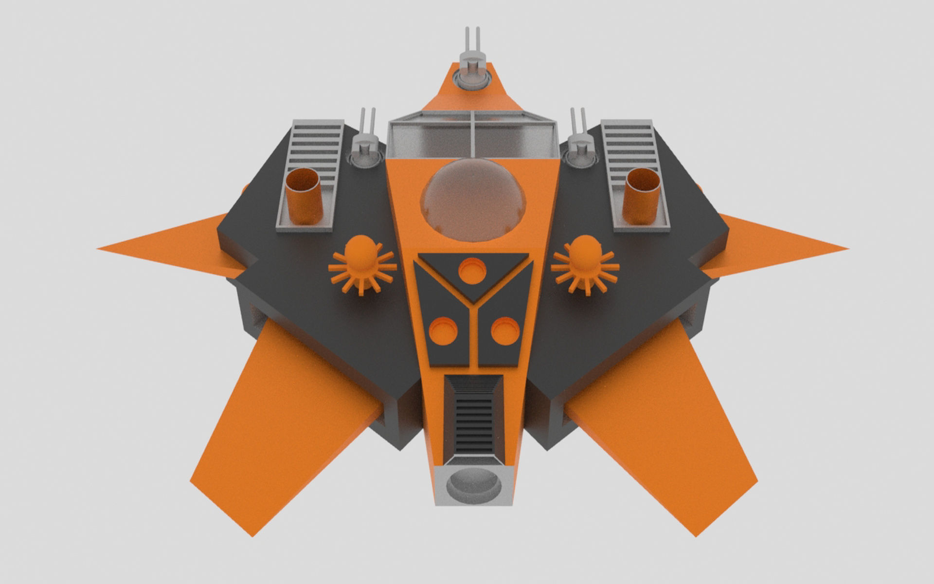 Tethys - S Spaceship Low-poly 3D model_1