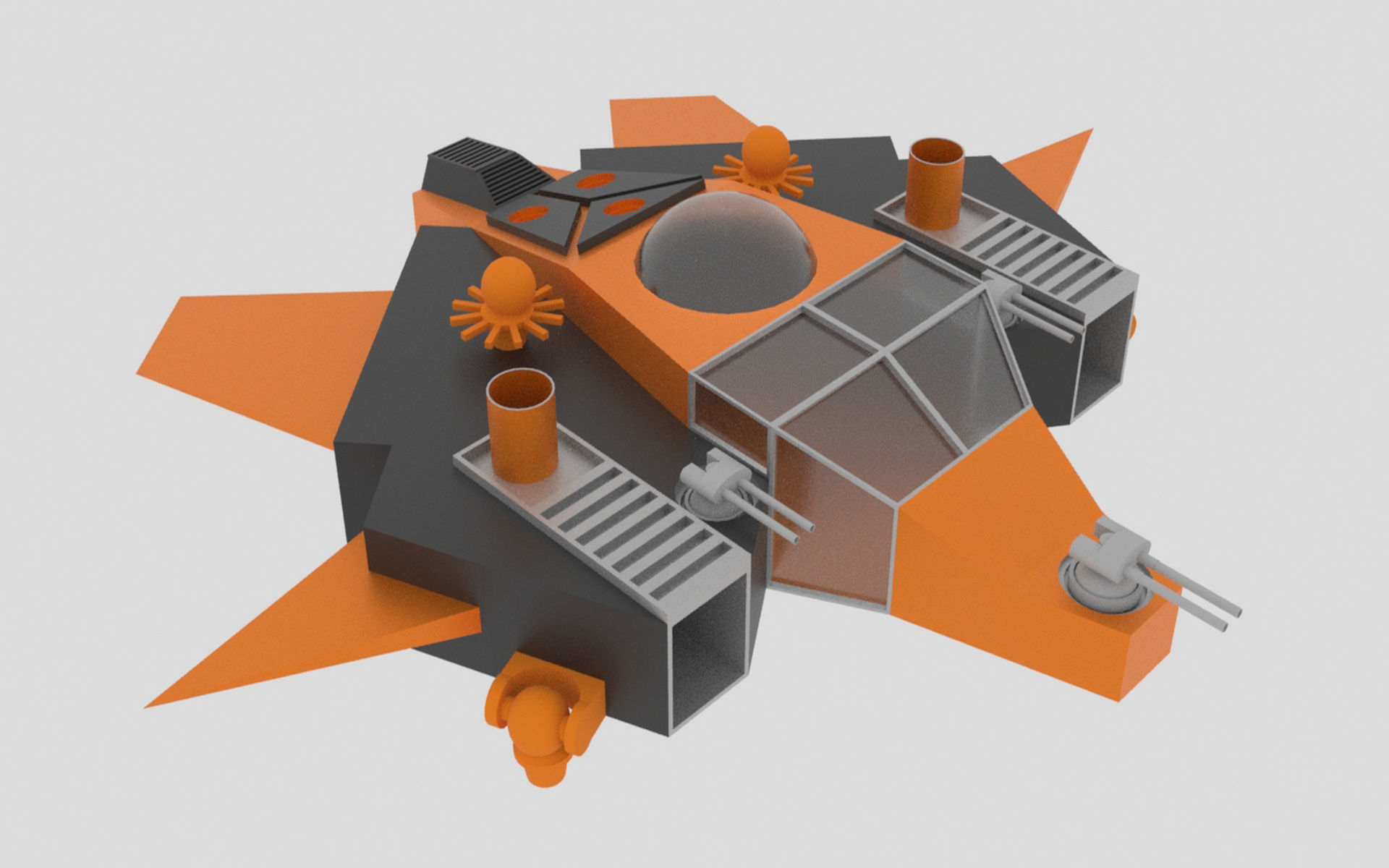 Tethys - S Spaceship Low-poly 3D model_3