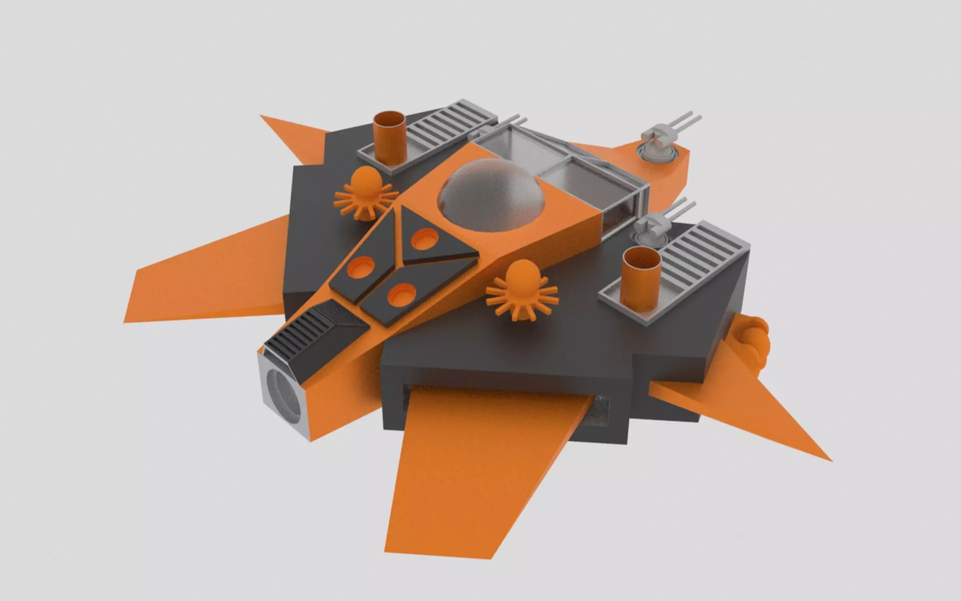 Tethys - S Spaceship Low-poly 3D model_0