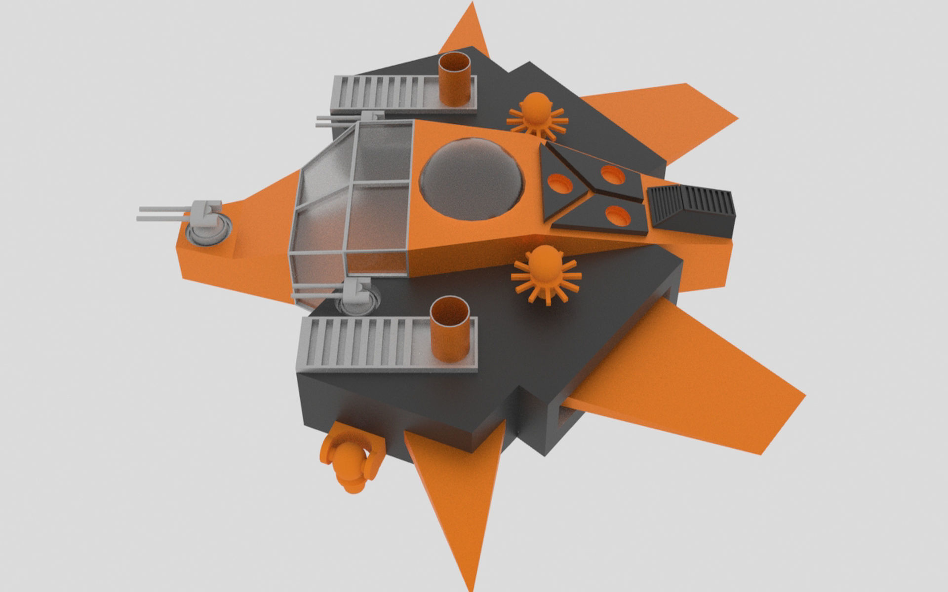 Tethys - S Spaceship Low-poly 3D model_5