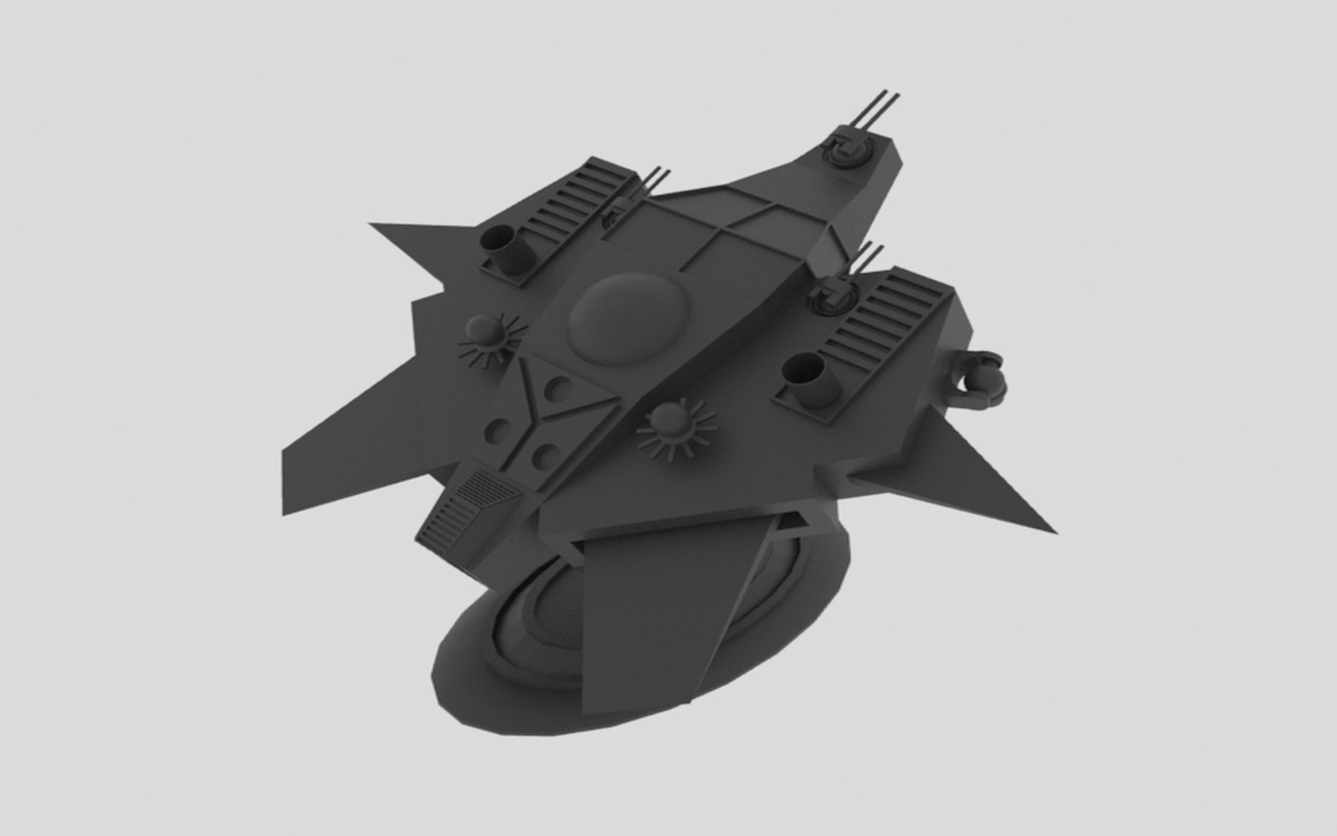 Tethys - S Spaceship Low-poly 3D model_9