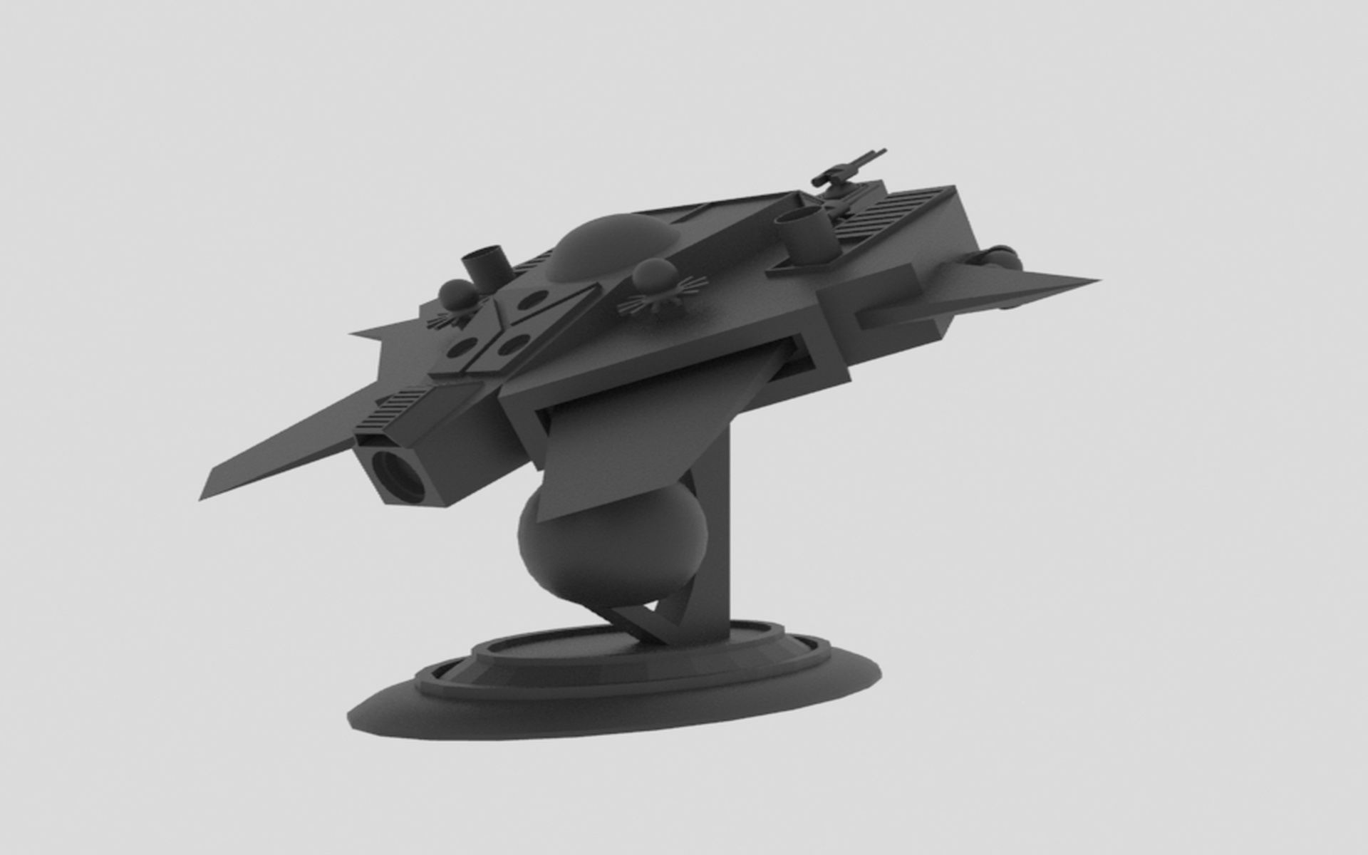 Tethys - S Spaceship Low-poly 3D model_10