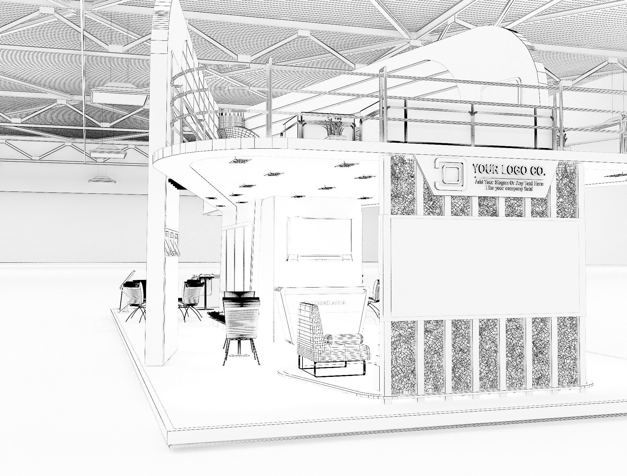 Booth Exhibition Stand a625  3D model_23