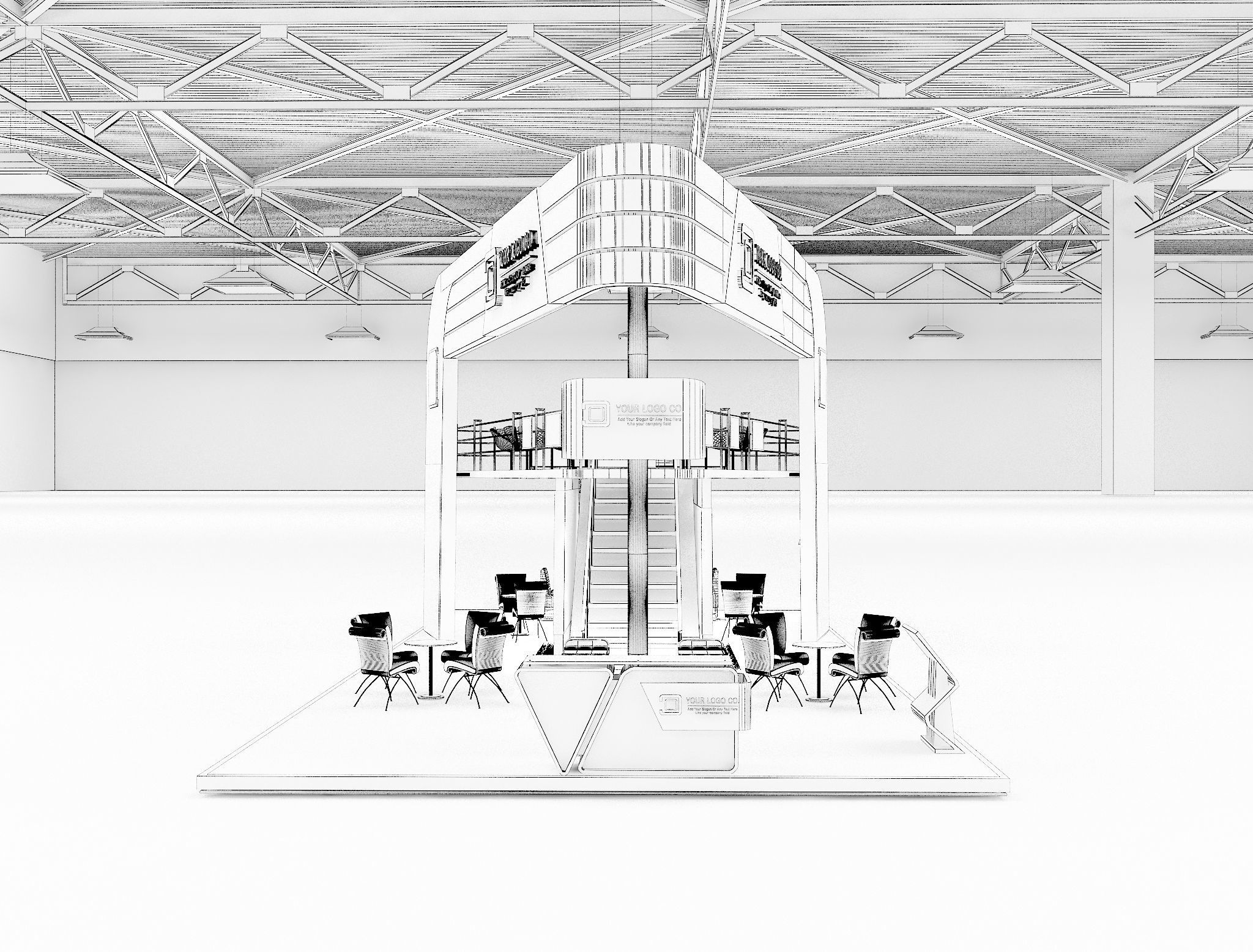 Booth Exhibition Stand a625  3D model_29