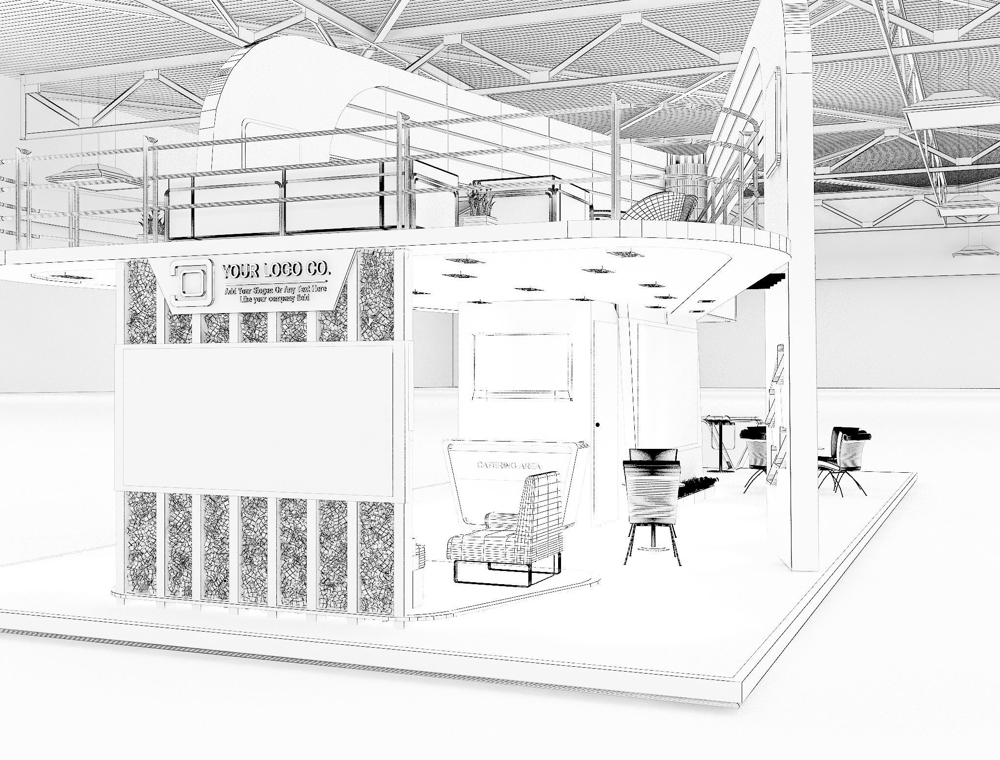 Booth Exhibition Stand a625  3D model_25