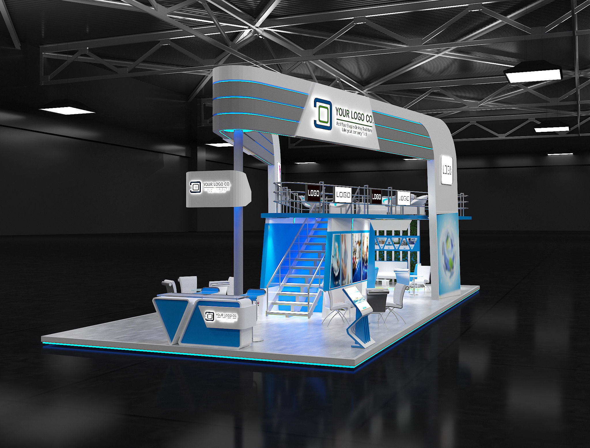Booth Exhibition Stand a625  3D model_2