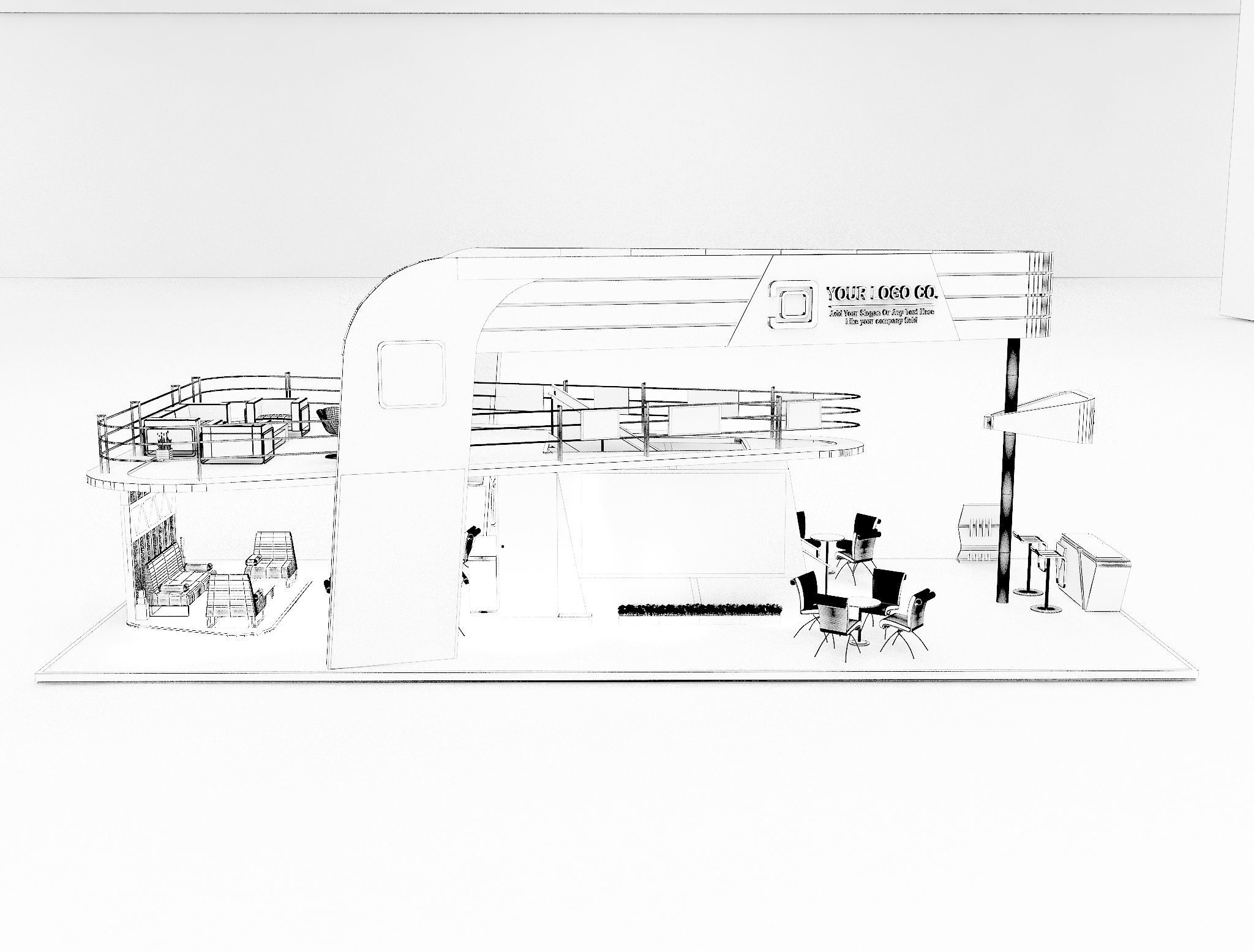 Booth Exhibition Stand a625  3D model_11