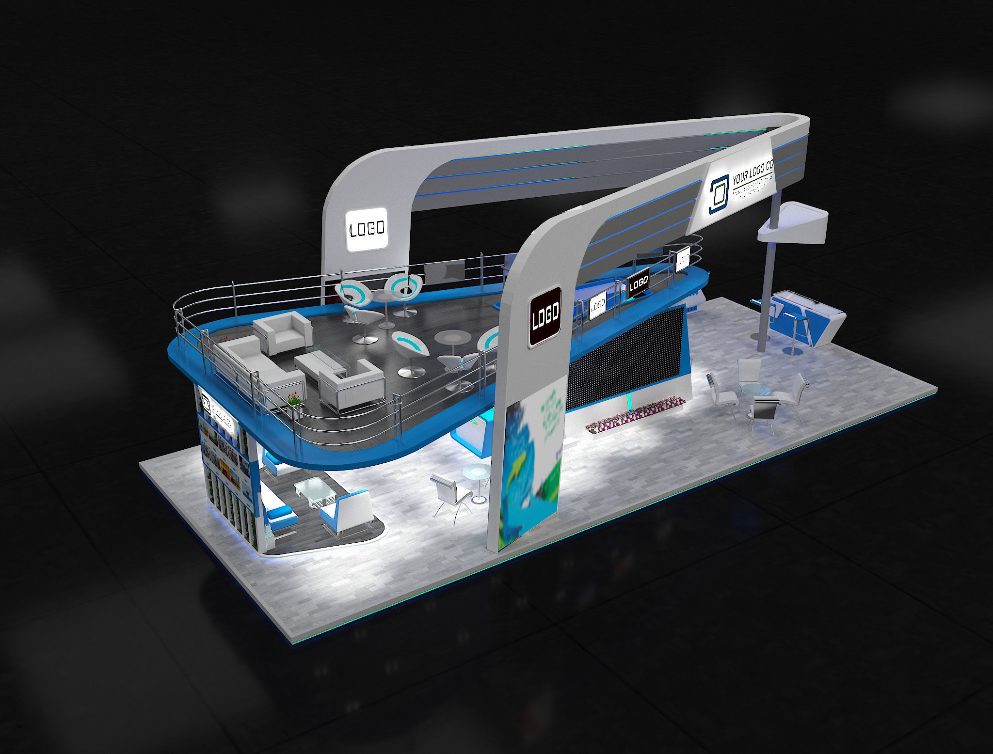 Booth Exhibition Stand a625  3D model_6