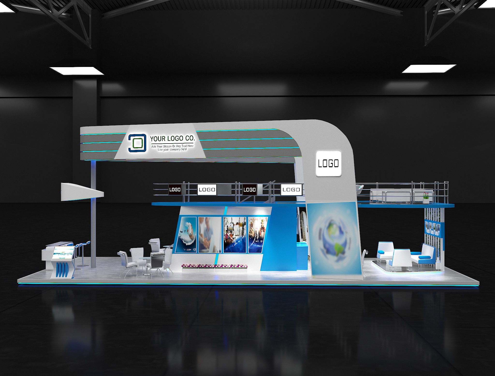 Booth Exhibition Stand a625  3D model_26