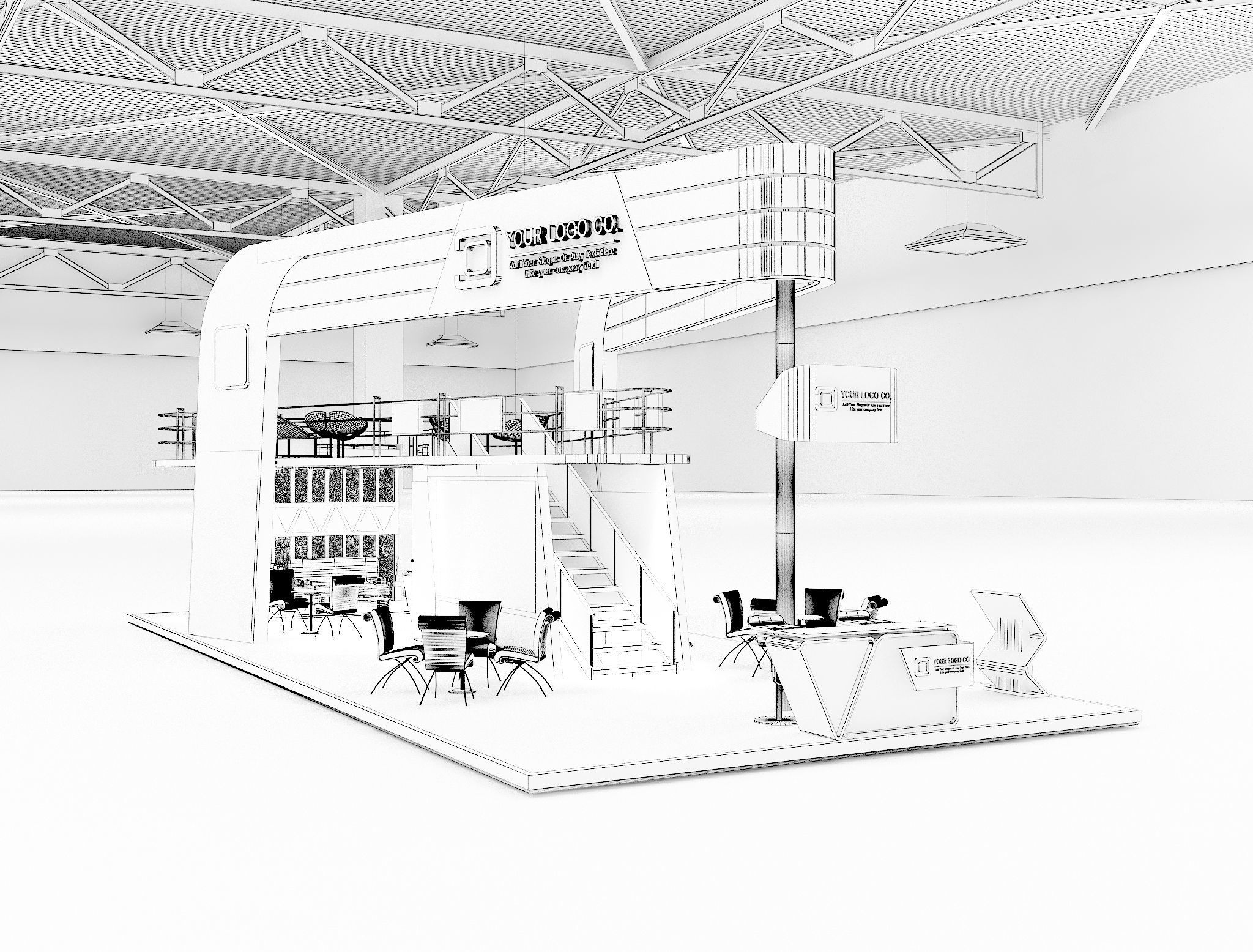 Booth Exhibition Stand a625  3D model_1