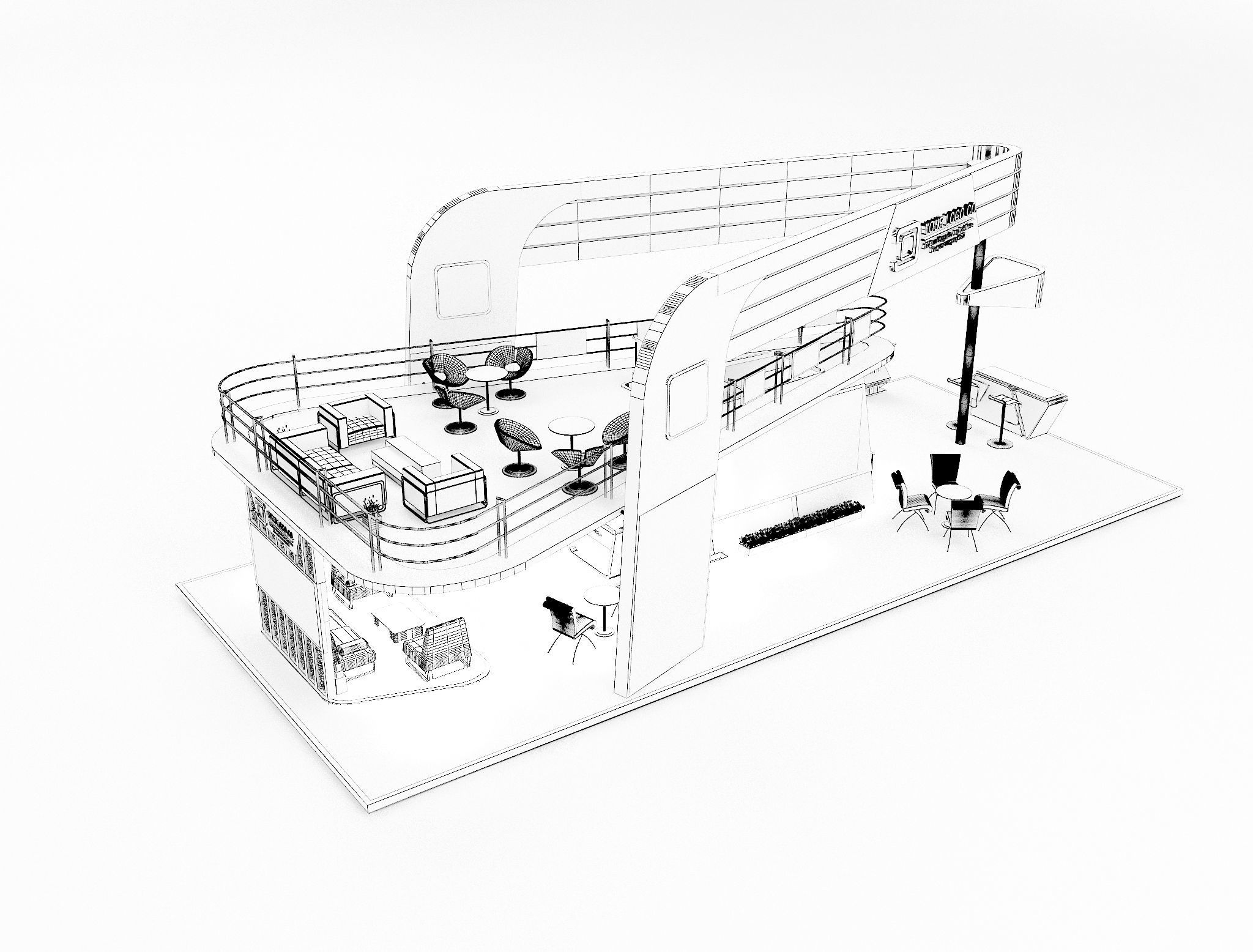 Booth Exhibition Stand a625  3D model_7