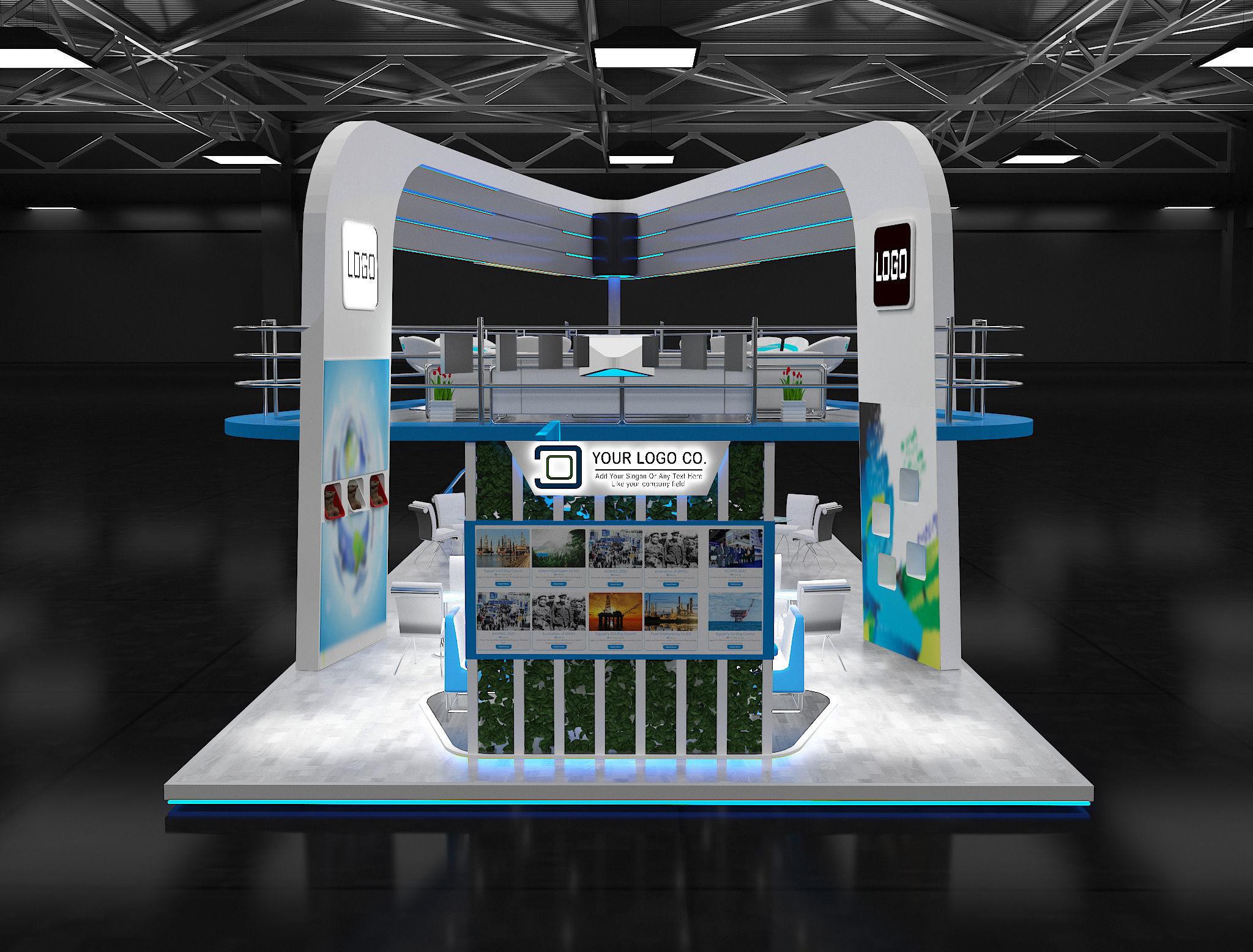Booth Exhibition Stand a625  3D model_30