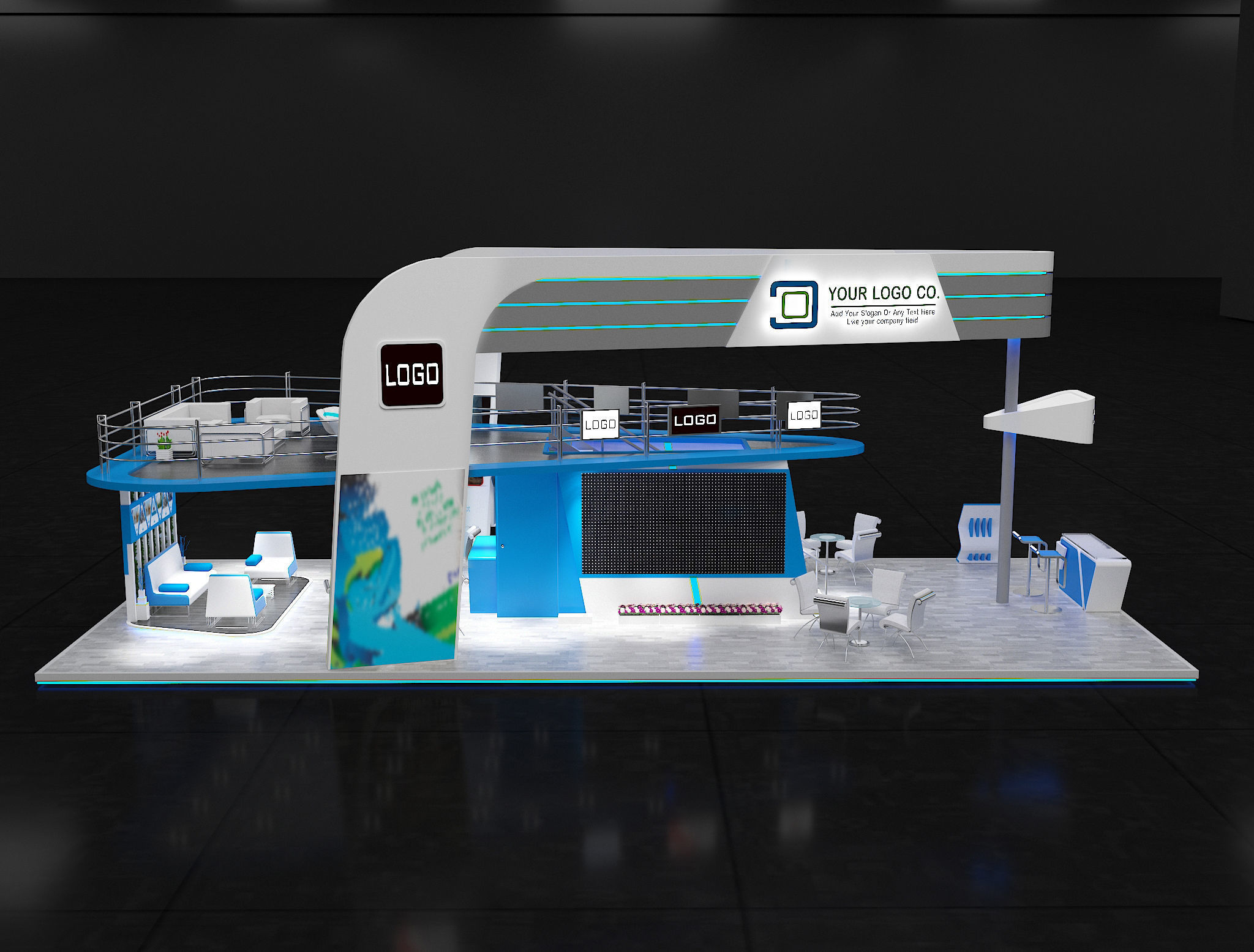 Booth Exhibition Stand a625  3D model_10